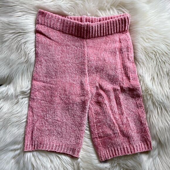 Pink Fuzzy Sweater Knit Malibu Bike Shorts - Picture 3 of 14